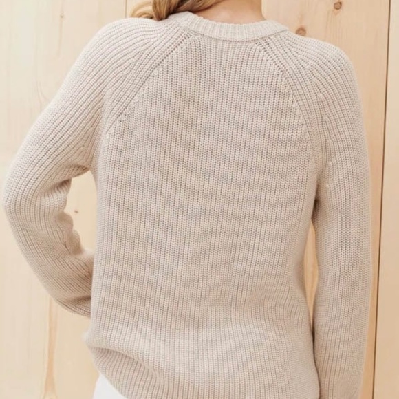 Jenni Kayne Ribbed Cotton Fisherman’s Crew Neck Sweater - Picture 3 of 12